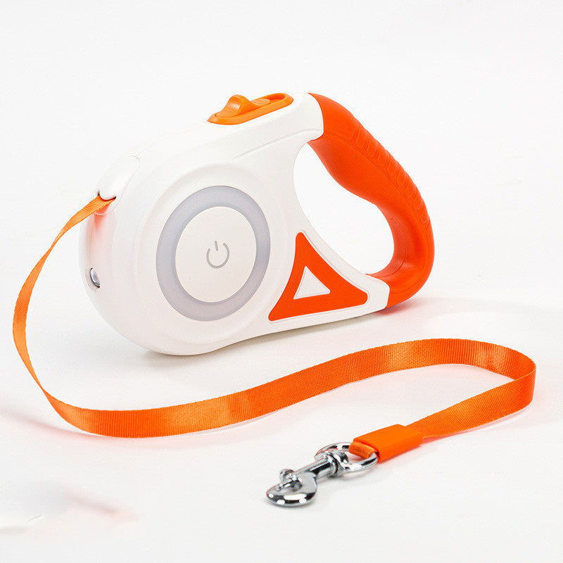 Retractable Dog Leash with Collar – Automatic Spotlight Pet Traction Rope