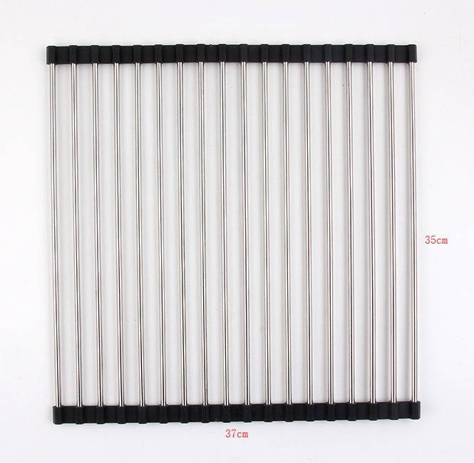 Folding Kitchen Drain Sink Rack – Stainless Steel