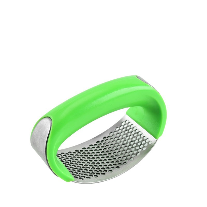 Stainless Steel Garlic Masher – Manual Curve Garlic Press