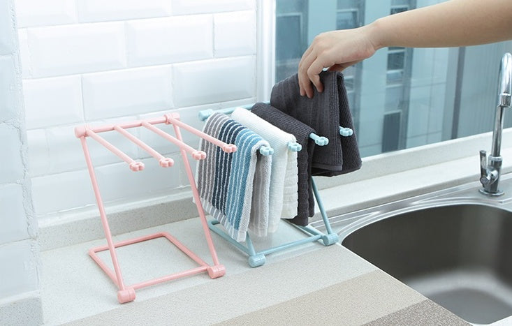 Foldable Dishcloth Shelf – Space-Saving Kitchen Organizer