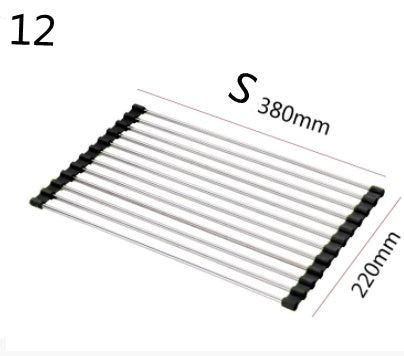 Folding Kitchen Drain Sink Rack – Stainless Steel