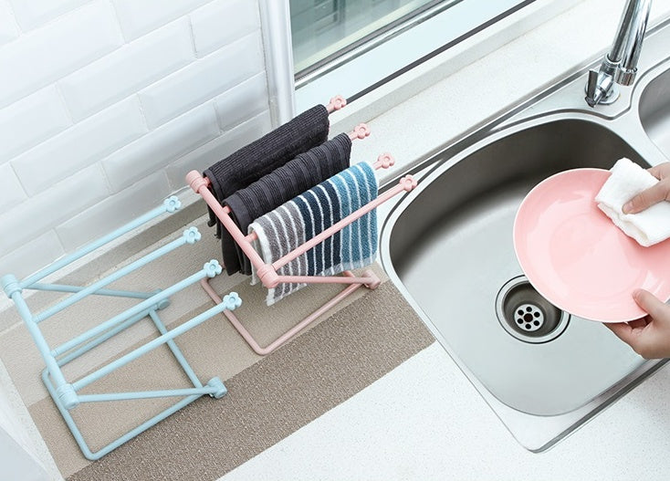Foldable Dishcloth Shelf – Space-Saving Kitchen Organizer