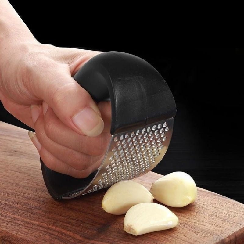 Stainless Steel Garlic Masher – Manual Curve Garlic Press