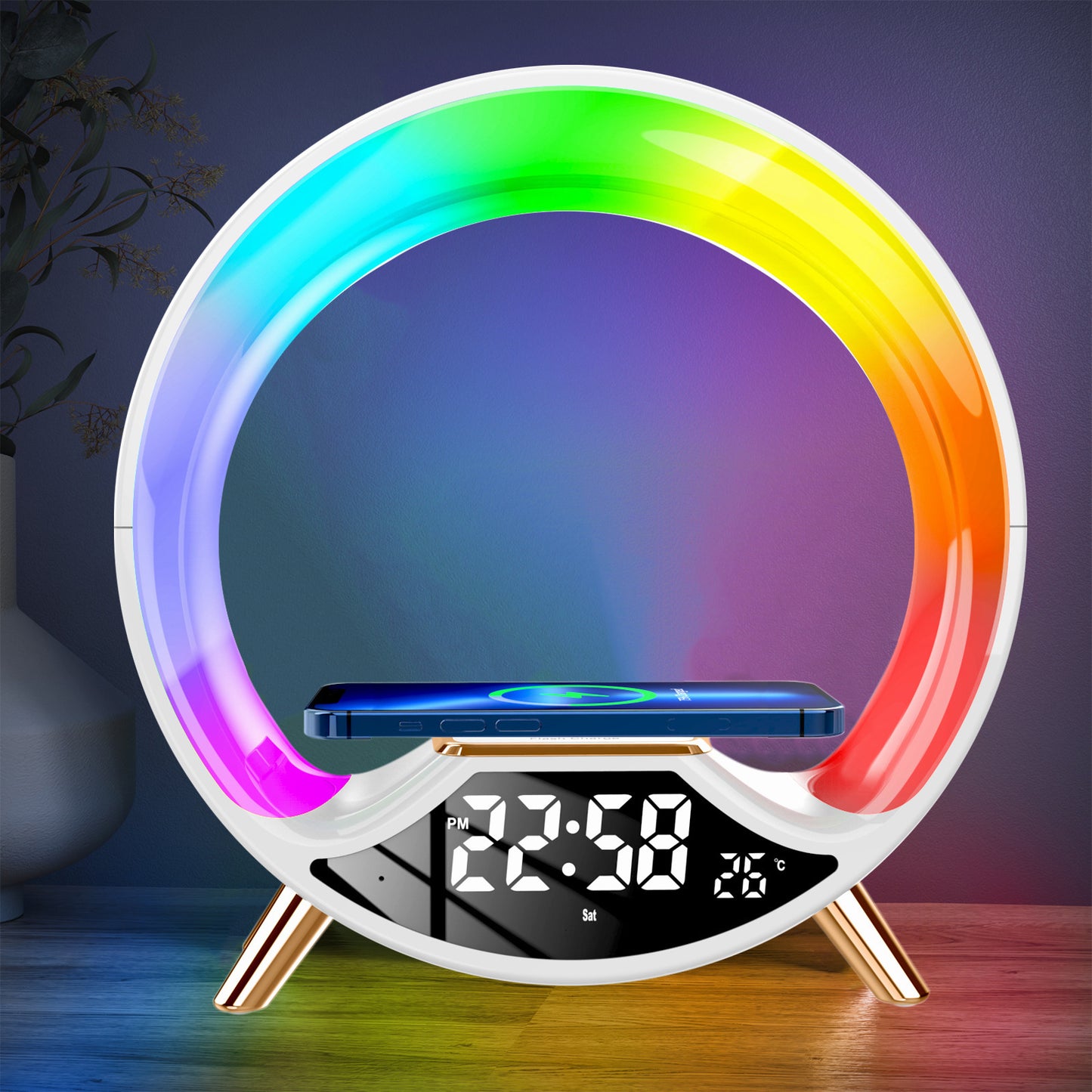 O Light Three-In-One Wireless Charging Bluetooth Speaker & Night Light