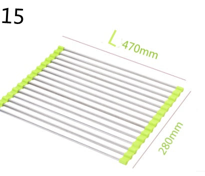 Folding Kitchen Drain Sink Rack – Stainless Steel