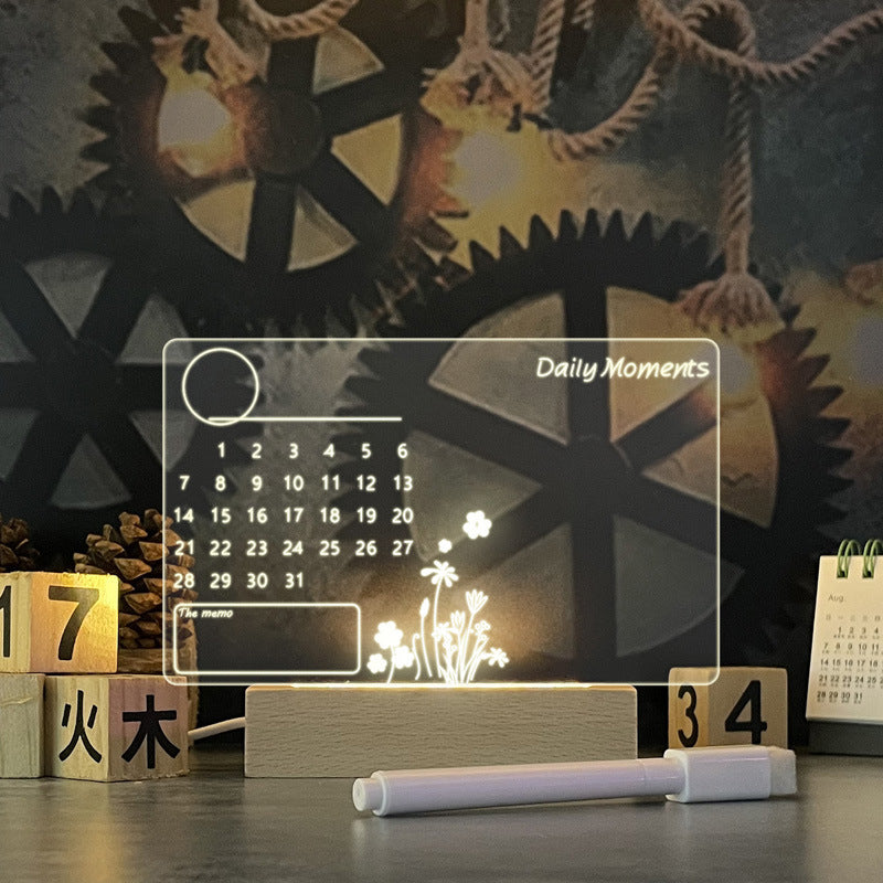Creative LED Message Board Night Light – USB-Powered with Erasable Writing Board