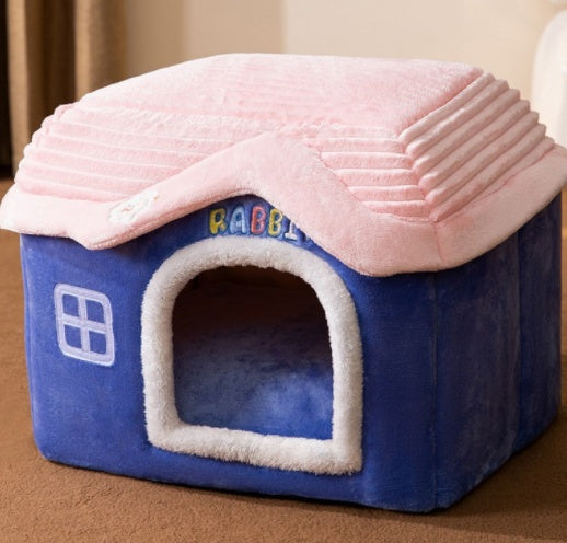 Foldable Dog House & Cat Bed – Cozy Winter Pet Nest