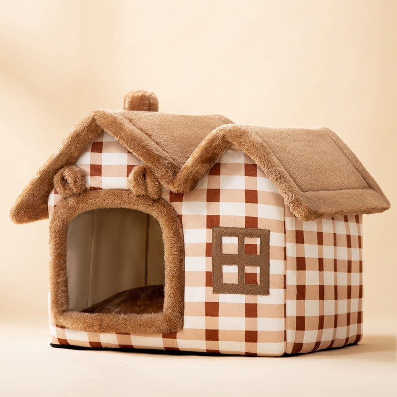 Foldable Dog House & Cat Bed – Cozy Winter Pet Nest
