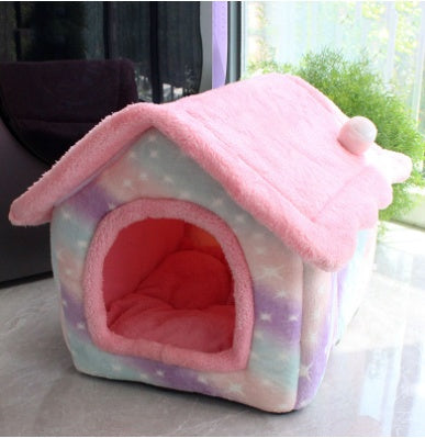 Foldable Dog House & Cat Bed – Cozy Winter Pet Nest
