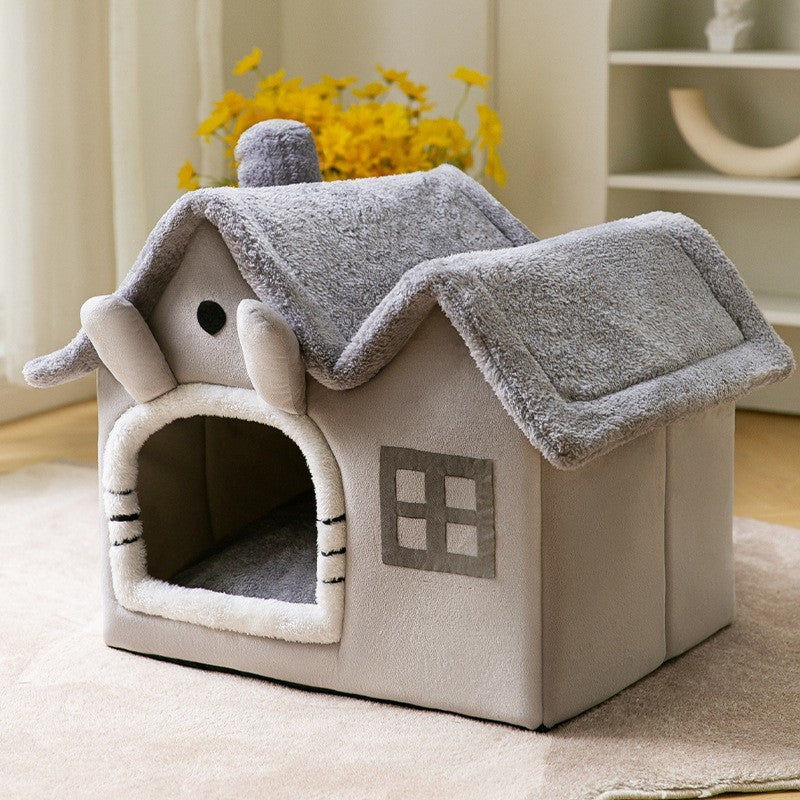 Foldable Dog House & Cat Bed – Cozy Winter Pet Nest