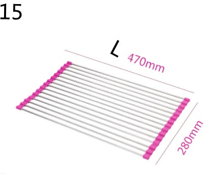 Folding Kitchen Drain Sink Rack – Stainless Steel