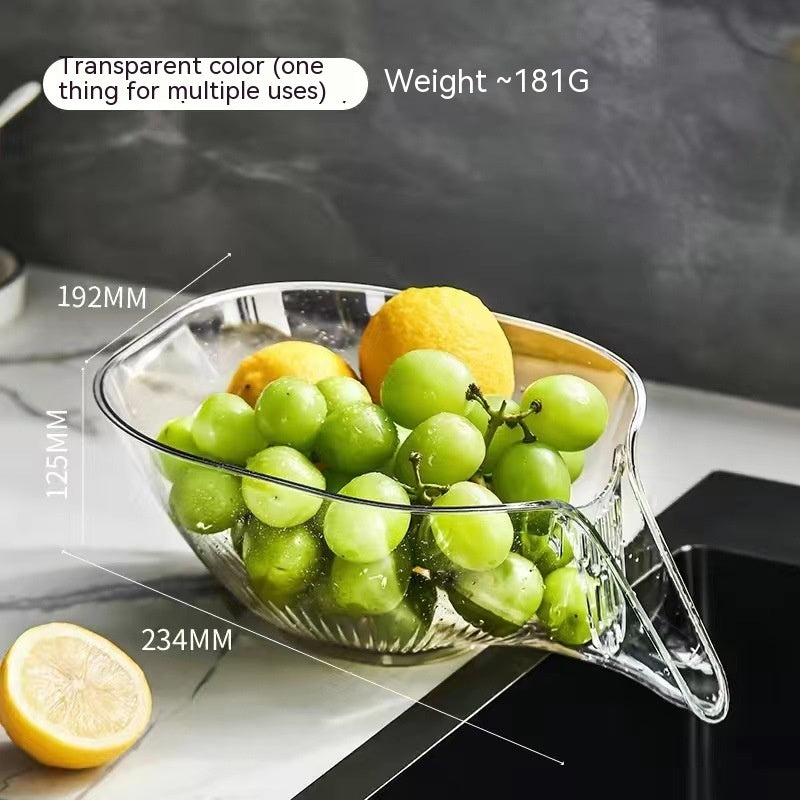 Household Self-Draining Dish & Fruit Washing Basin β Convenience Meets Functionality