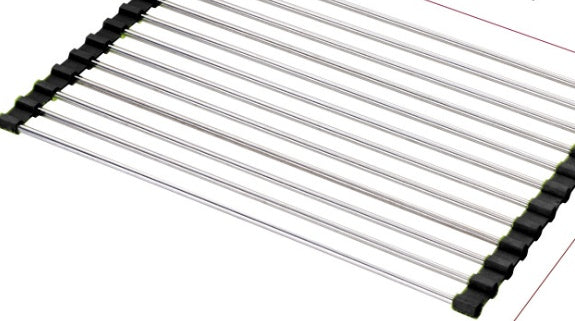 Folding Kitchen Drain Sink Rack – Stainless Steel