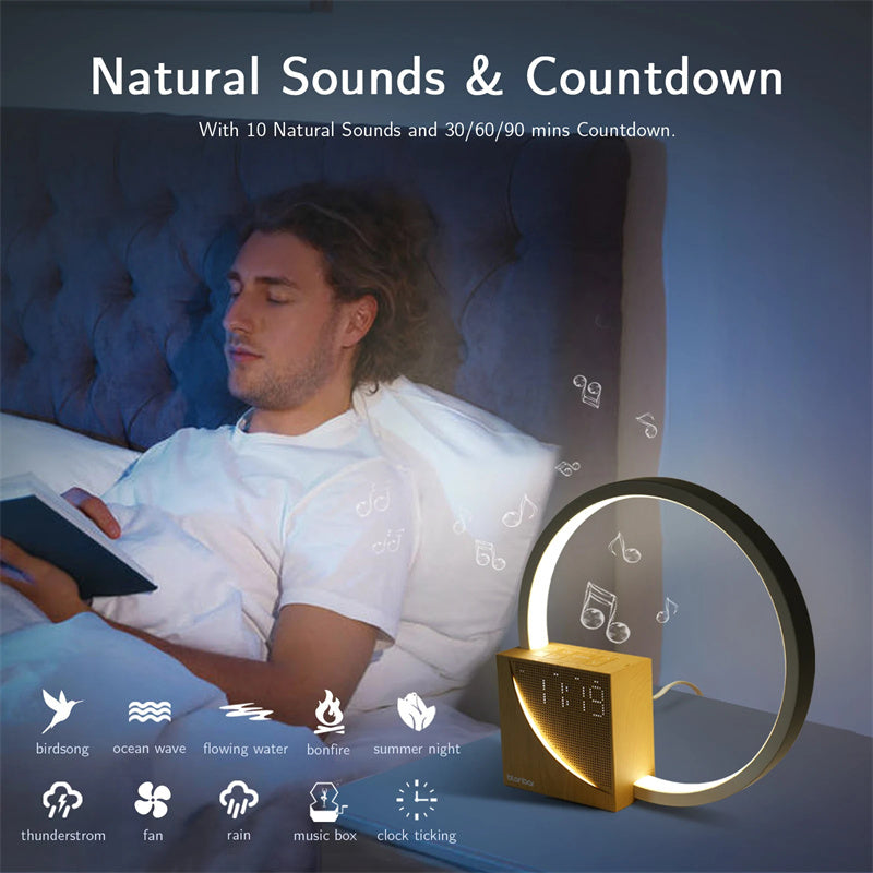 Bedside Lamp Touch Table Lamp with Natural Sounds & Alarm Clock