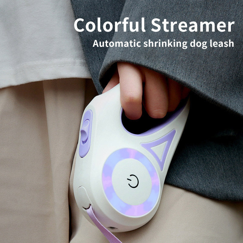 Retractable Dog Leash with Collar – Automatic Spotlight Pet Traction Rope