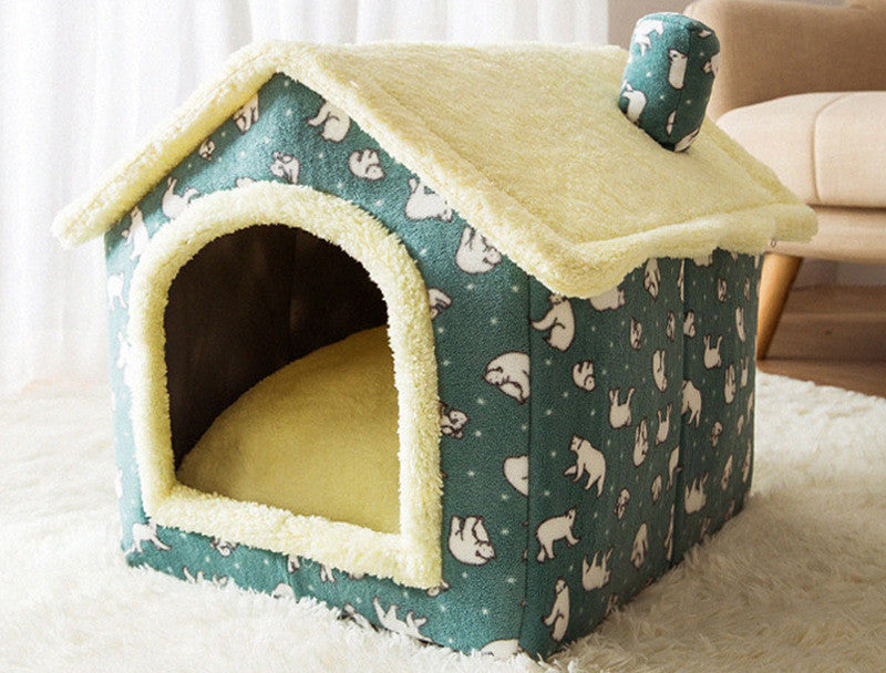 Foldable Dog House & Cat Bed – Cozy Winter Pet Nest