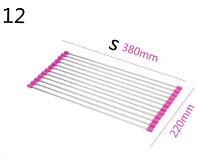 Folding Kitchen Drain Sink Rack – Stainless Steel