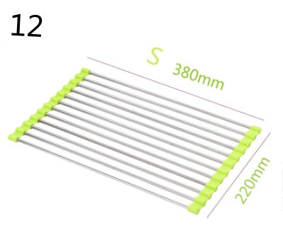 Folding Kitchen Drain Sink Rack – Stainless Steel