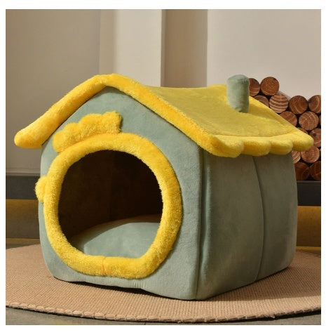 Foldable Dog House & Cat Bed – Cozy Winter Pet Nest