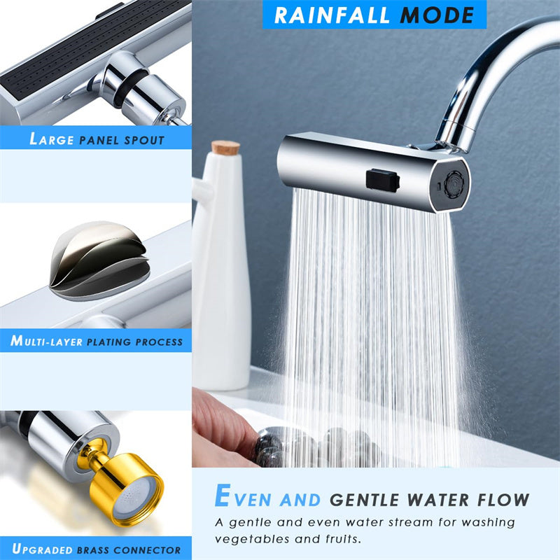 Universal Rotating Waterfall Faucet Bubbler – Multifunctional Kitchen Upgrade