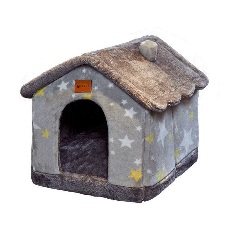 Foldable Dog House & Cat Bed – Cozy Winter Pet Nest