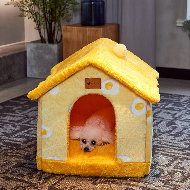 Foldable Dog House & Cat Bed – Cozy Winter Pet Nest
