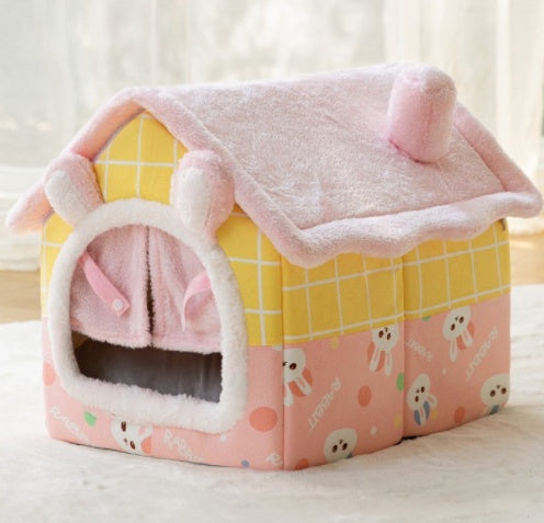 Foldable Dog House & Cat Bed – Cozy Winter Pet Nest