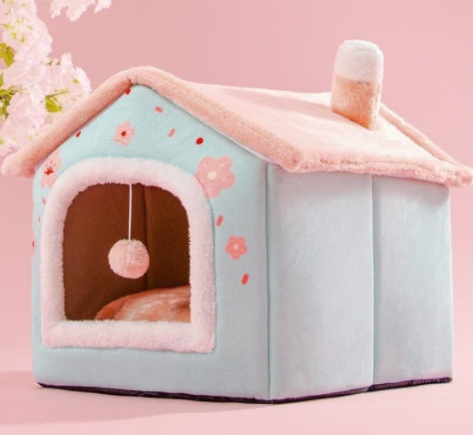 Foldable Dog House & Cat Bed – Cozy Winter Pet Nest