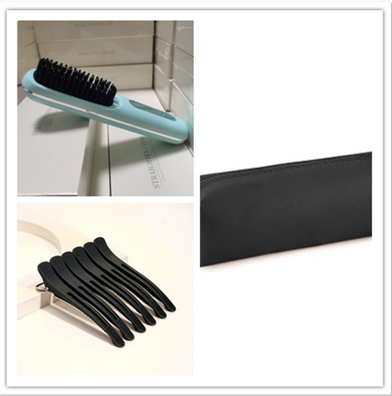 2-in-1 Wireless Hair Straightener Brush – Fast Heating, Portable, USB Charging for Effortless Styling