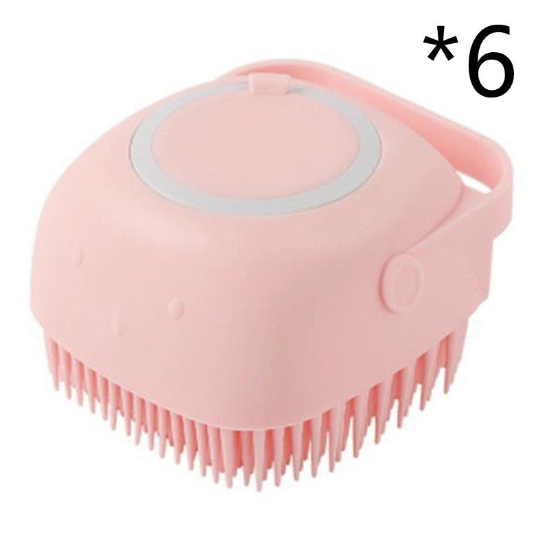 Silicone Dog Bath & Massage Brush – 2-in-1 Pet Grooming & Shampoo Dispenser