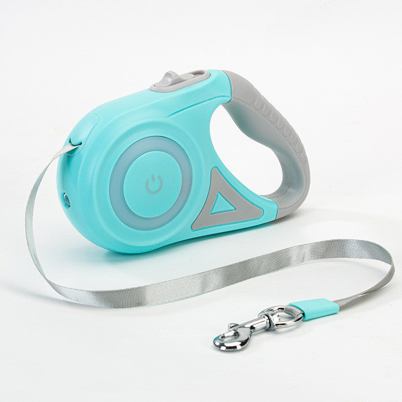 Retractable Dog Leash with Collar – Automatic Spotlight Pet Traction Rope