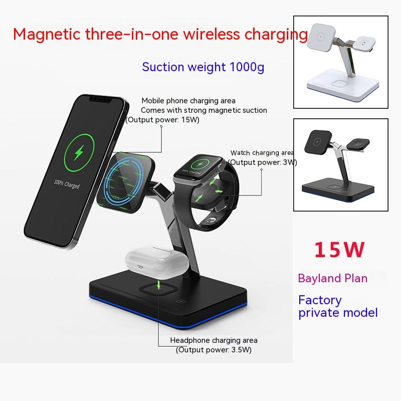 3-in-1 Wireless Charging Magnetic Stand – Power Up Effortlessly