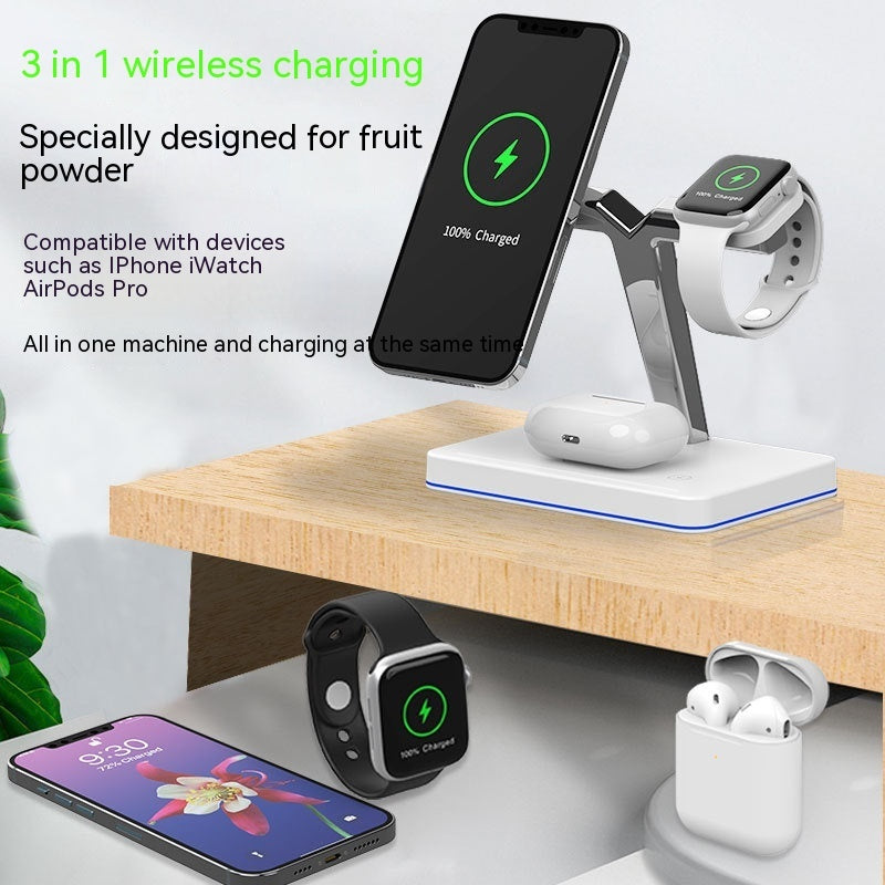 3-in-1 Wireless Charging Magnetic Stand – Power Up Effortlessly