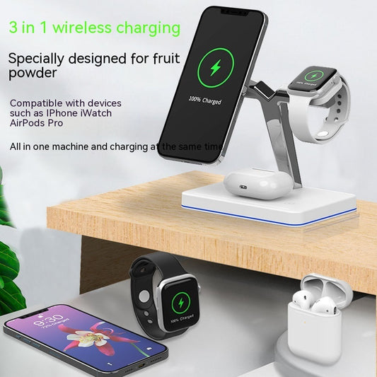 3-in-1 Wireless Charging Magnetic Stand – Power Up Effortlessly