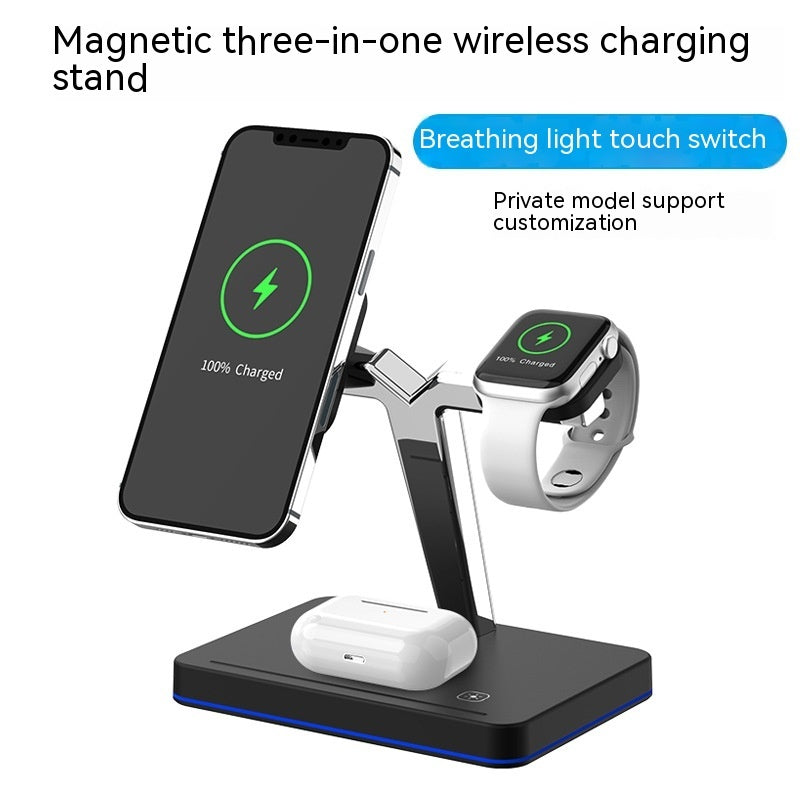 3-in-1 Wireless Charging Magnetic Stand – Power Up Effortlessly