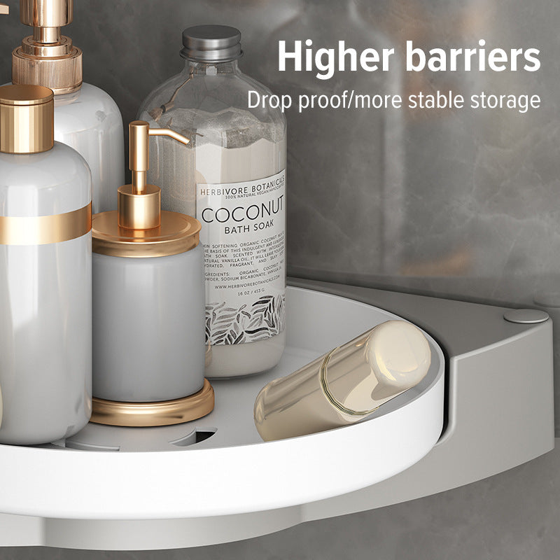 Rotating Bathroom Triangle Storage Rack – Convenient Wall-mounted Solution