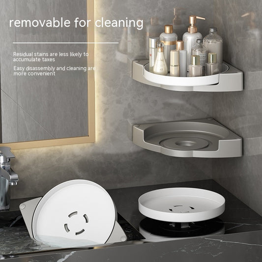 Rotating Bathroom Triangle Storage Rack – Convenient Wall-mounted Solution