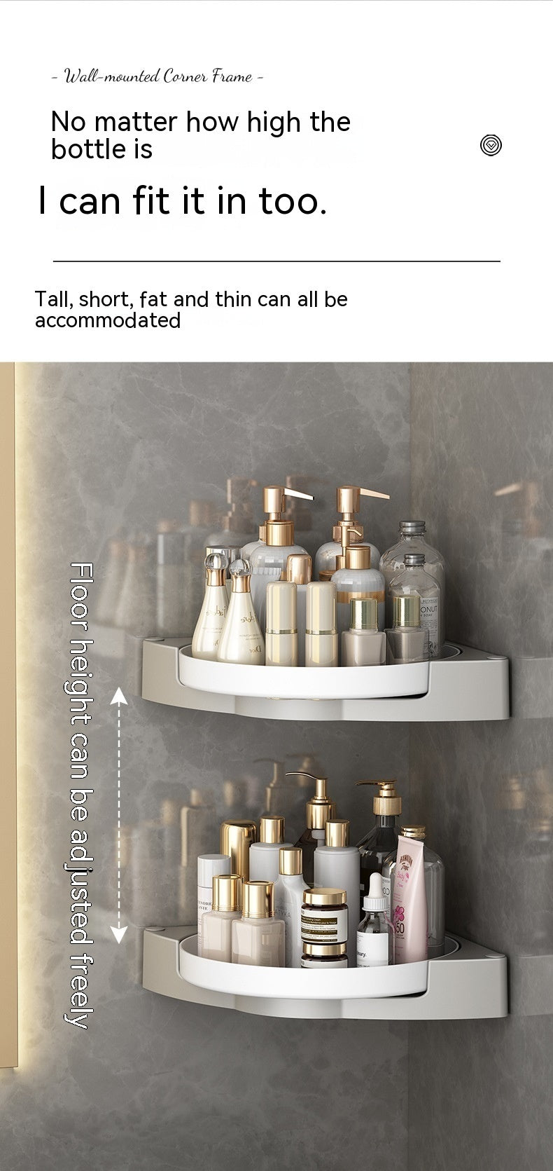 Rotating Bathroom Triangle Storage Rack – Convenient Wall-mounted Solution