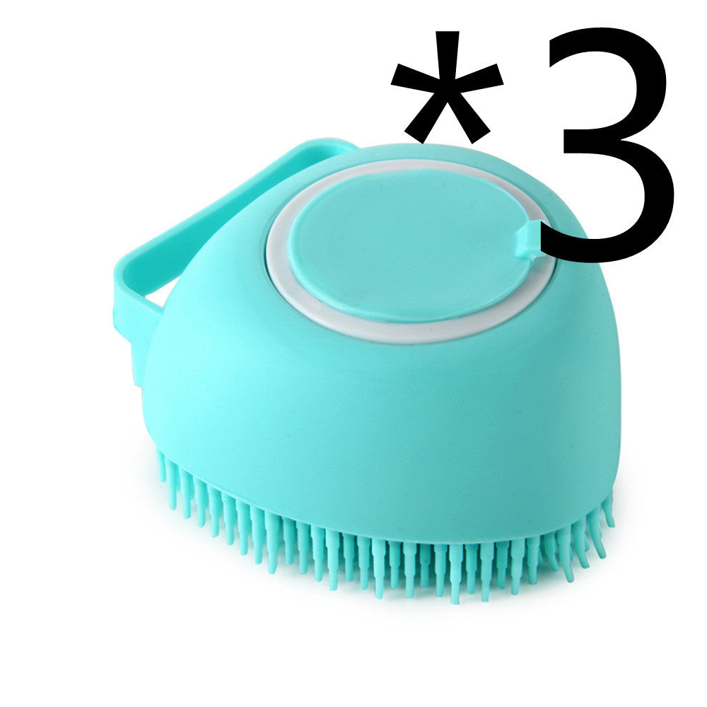 Silicone Dog Bath & Massage Brush – 2-in-1 Pet Grooming & Shampoo Dispenser