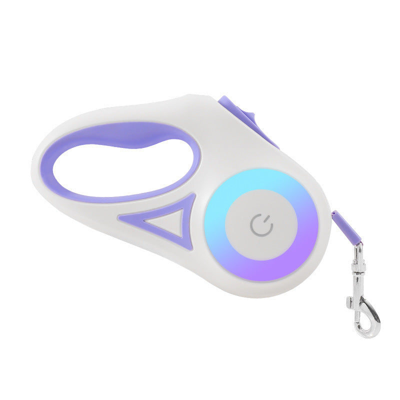 Retractable Dog Leash with Collar – Automatic Spotlight Pet Traction Rope