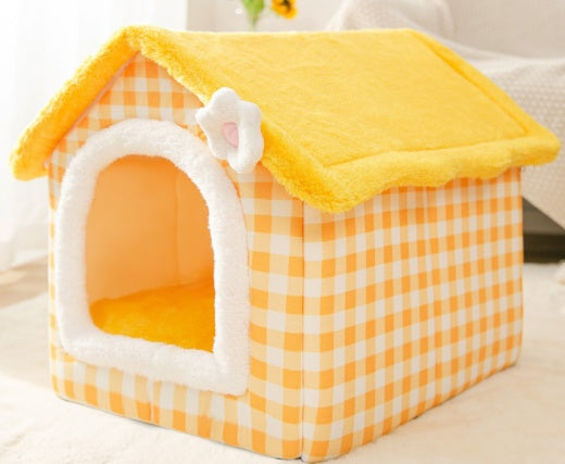 Foldable Dog House & Cat Bed – Cozy Winter Pet Nest