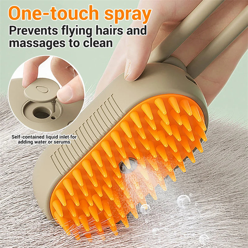 3-in-1 Electric Steam Pet Grooming Brush – Gentle, Effective, and Mess-Free