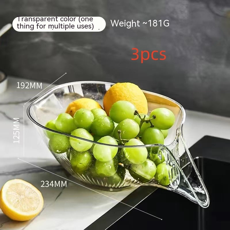 Household Self-Draining Dish & Fruit Washing Basin – Convenience Meets Functionality