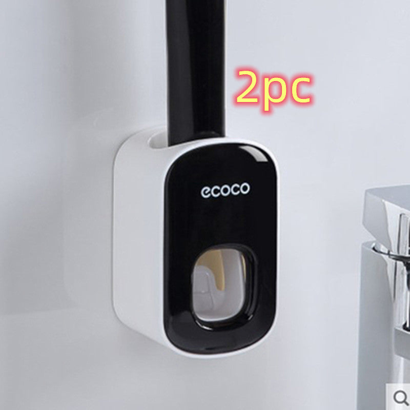 Wall-Mounted Automatic Toothpaste Dispenser & Storage Rack