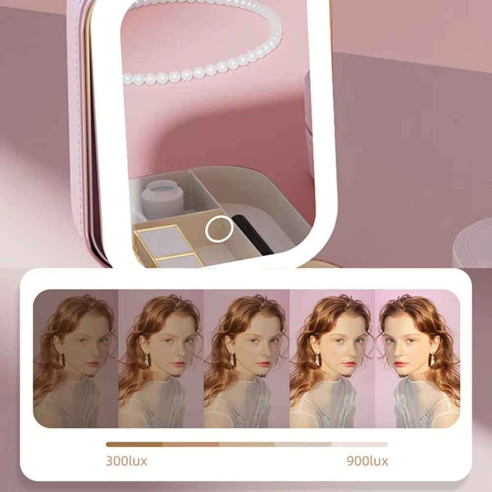 LED Makeup Bag with Mirror – Portable & Stylish Cosmetic Storage
