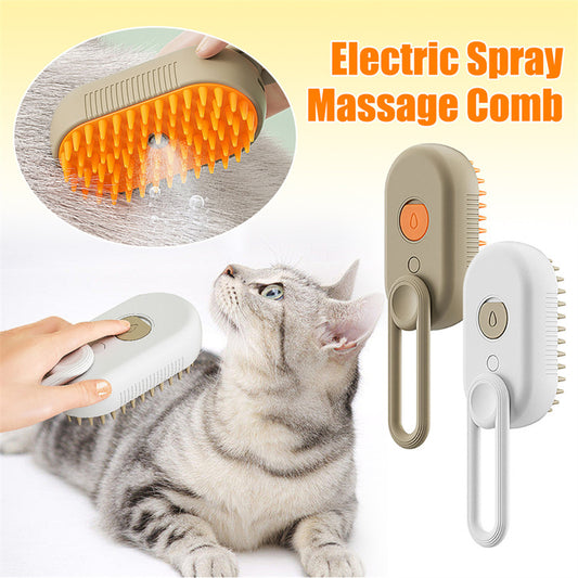 3-in-1 Electric Steam Pet Grooming Brush – Gentle, Effective, and Mess-Free
