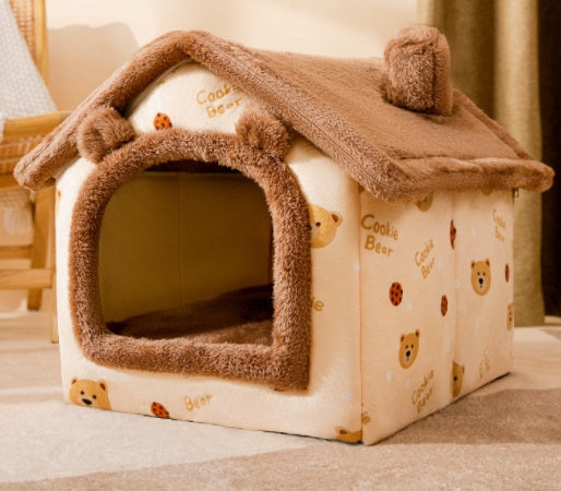 Foldable Dog House & Cat Bed – Cozy Winter Pet Nest