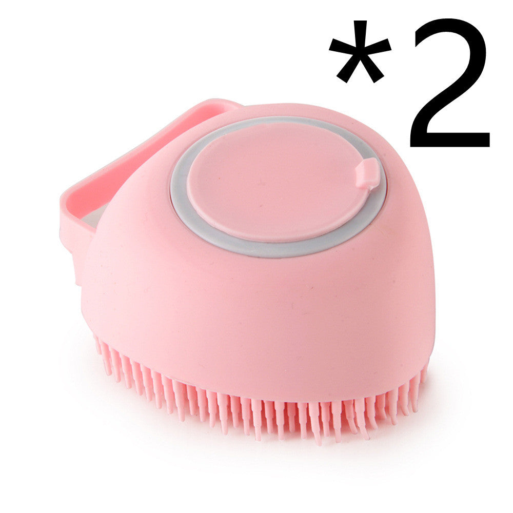 Silicone Dog Bath & Massage Brush – 2-in-1 Pet Grooming & Shampoo Dispenser