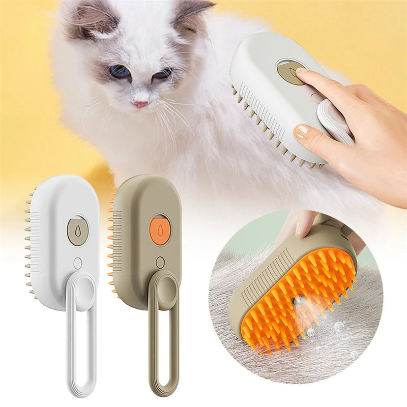 3-in-1 Electric Steam Pet Grooming Brush – Gentle, Effective, and Mess-Free