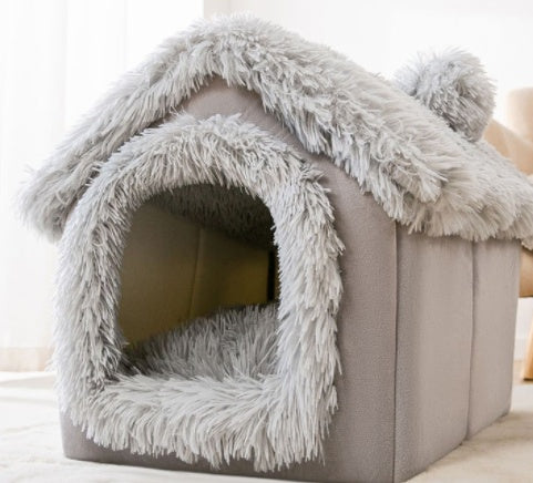 Foldable Dog House & Cat Bed – Cozy Winter Pet Nest